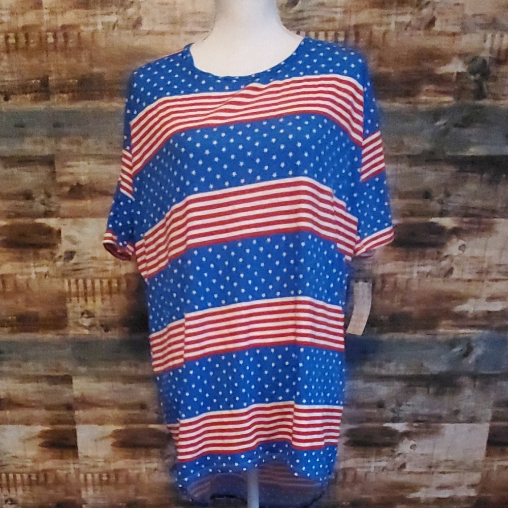 🌟 3 for $15 Deal! 🌟LulaRoe Irma stars and stripes tunic top XS